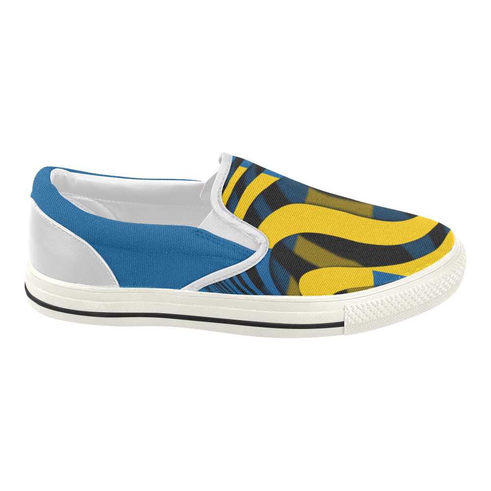 The Flag of Sweden Women's Slip-on Canvas Shoes (Model 019)