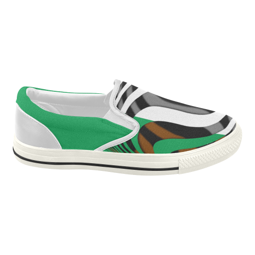 The Flag of Ireland Women's Slip-on Canvas Shoes (Model 019)