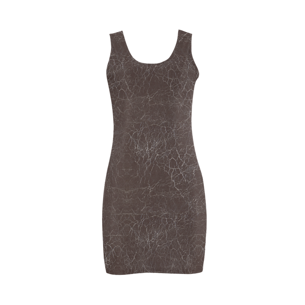 Brown Crackling Pattern Medea Vest Dress (Model D06)