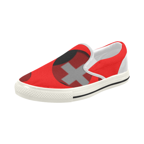 The Flag of Switzerland Women's Slip-on Canvas Shoes (Model 019)