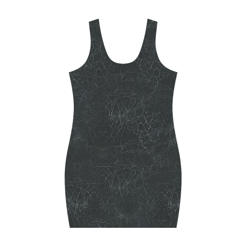 Black Crackling Pattern Medea Vest Dress (Model D06)