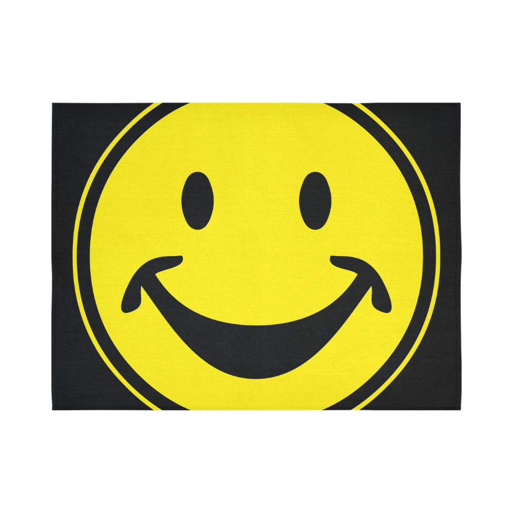 Funny yellow SMILEY for happy people Cotton Linen Wall Tapestry 80"x 60"