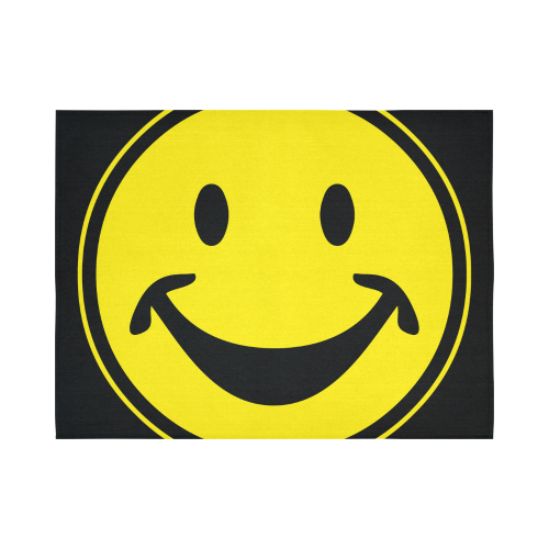 Funny yellow SMILEY for happy people Cotton Linen Wall Tapestry 80"x 60"
