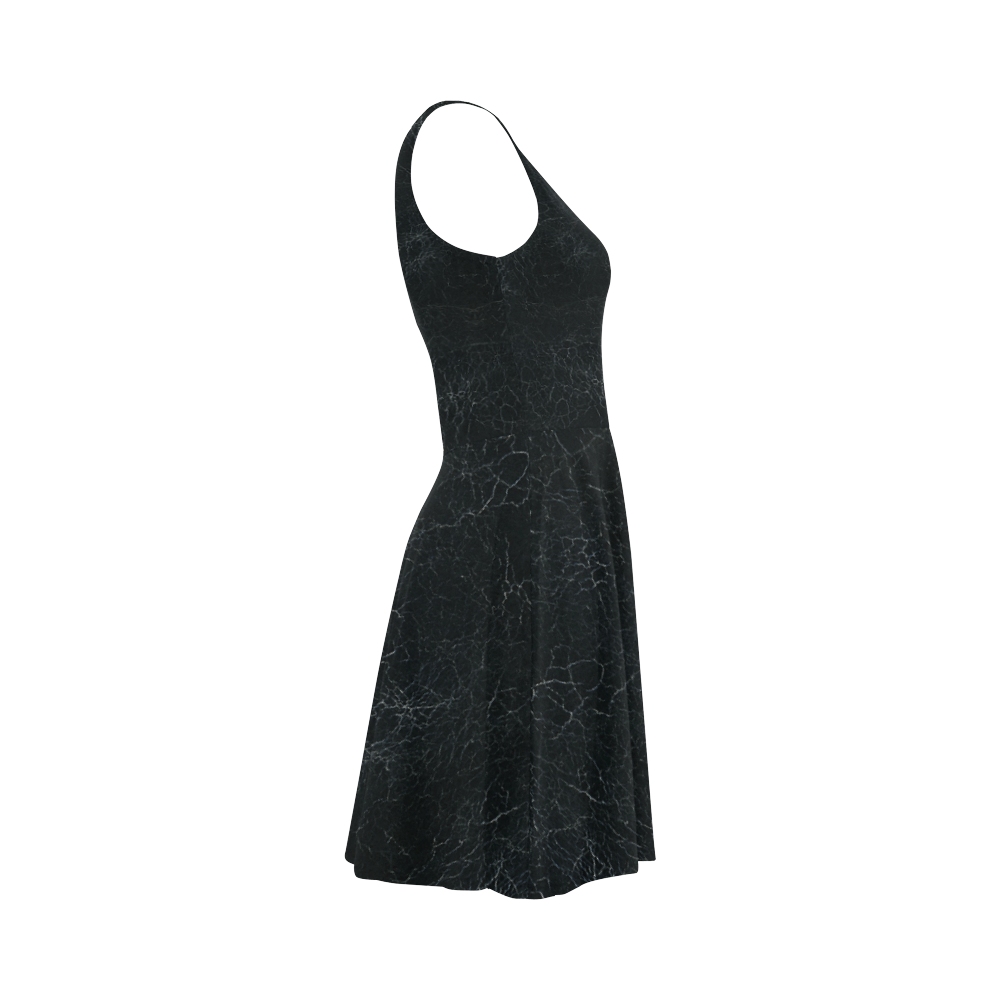 Black Crackling Pattern Atalanta Sundress (Model D04)