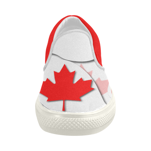 Flag of Canada Women's Slip-on Canvas Shoes (Model 019)