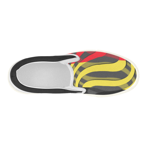 The Flag of Belgium Women's Slip-on Canvas Shoes (Model 019)