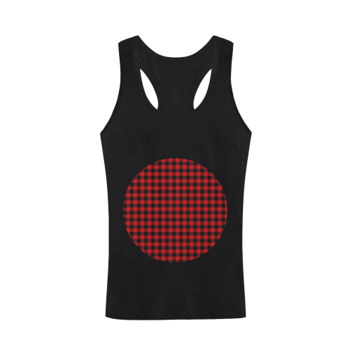 LUMBERJACK Squares Fabric - red black Men's I-shaped Tank Top (Model T32)