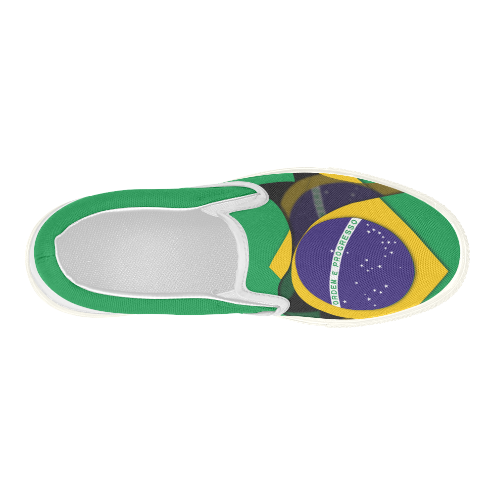 The Flag of Brazil Women's Slip-on Canvas Shoes (Model 019)