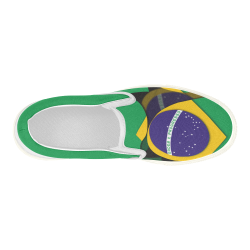 The Flag of Brazil Women's Slip-on Canvas Shoes (Model 019)