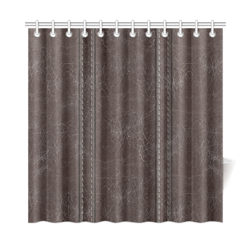 Brown Crackling With Stitching Shower Curtain 72"x72"