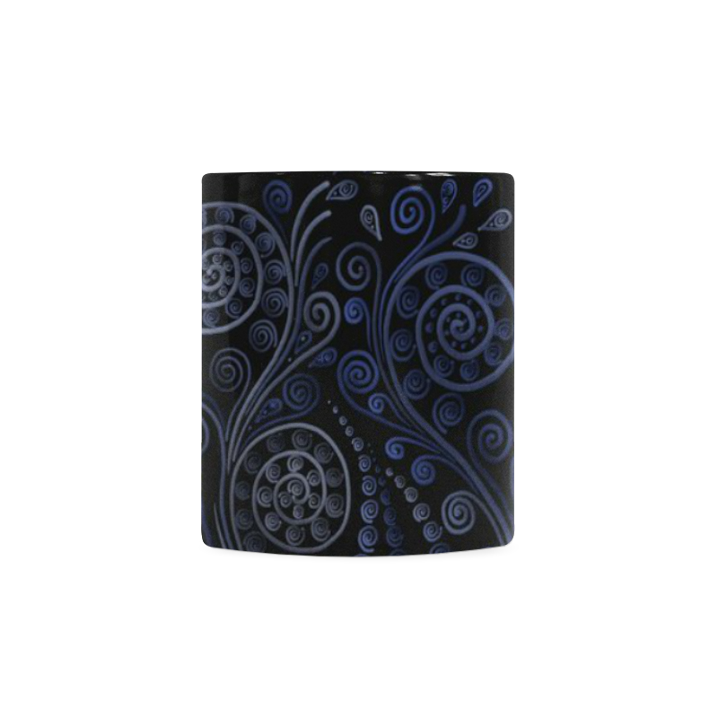 Ornamental Blue on Gray White Mug(11OZ)