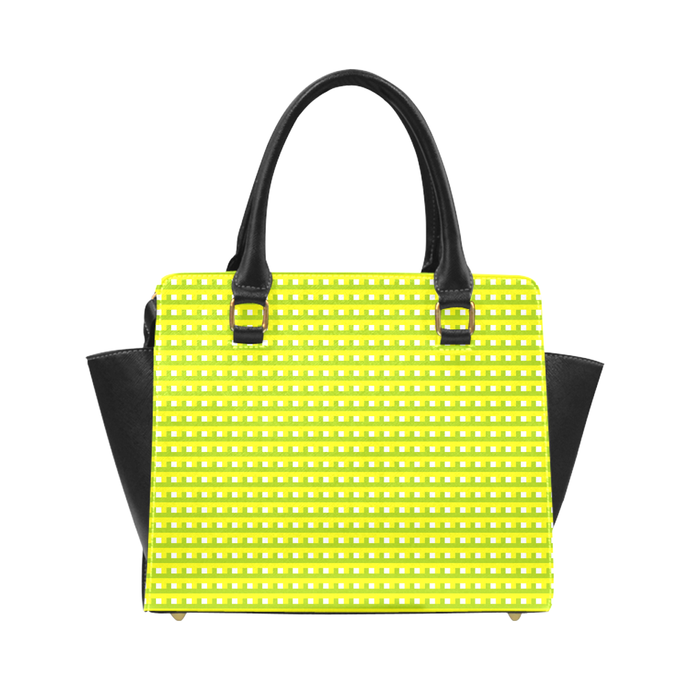 Woven in yellow and green Classic Shoulder Handbag (Model 1653)