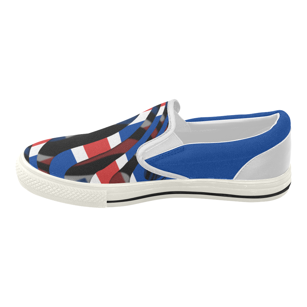 The Flag of Iceland Women's Slip-on Canvas Shoes (Model 019)