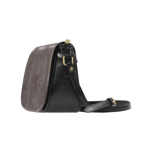 Brown Crackling With Stitching Classic Saddle Bag/Small (Model 1648)