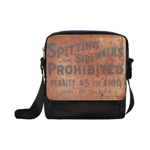 Spitting prohibited, penalty Crossbody Nylon Bags (Model 1633)