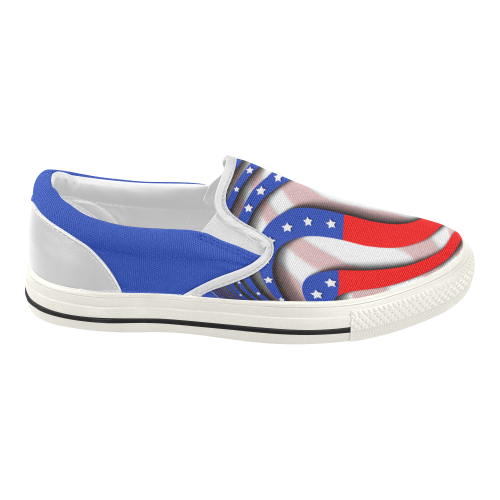 Flag of United States of America Women's Slip-on Canvas Shoes (Model 019)