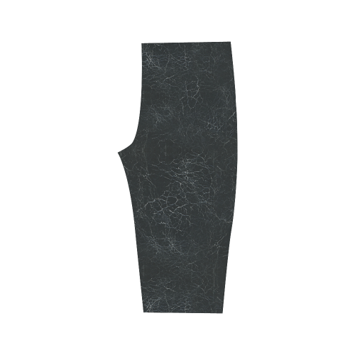 Black Crackling Pattern Hestia Cropped Leggings (Model L03)