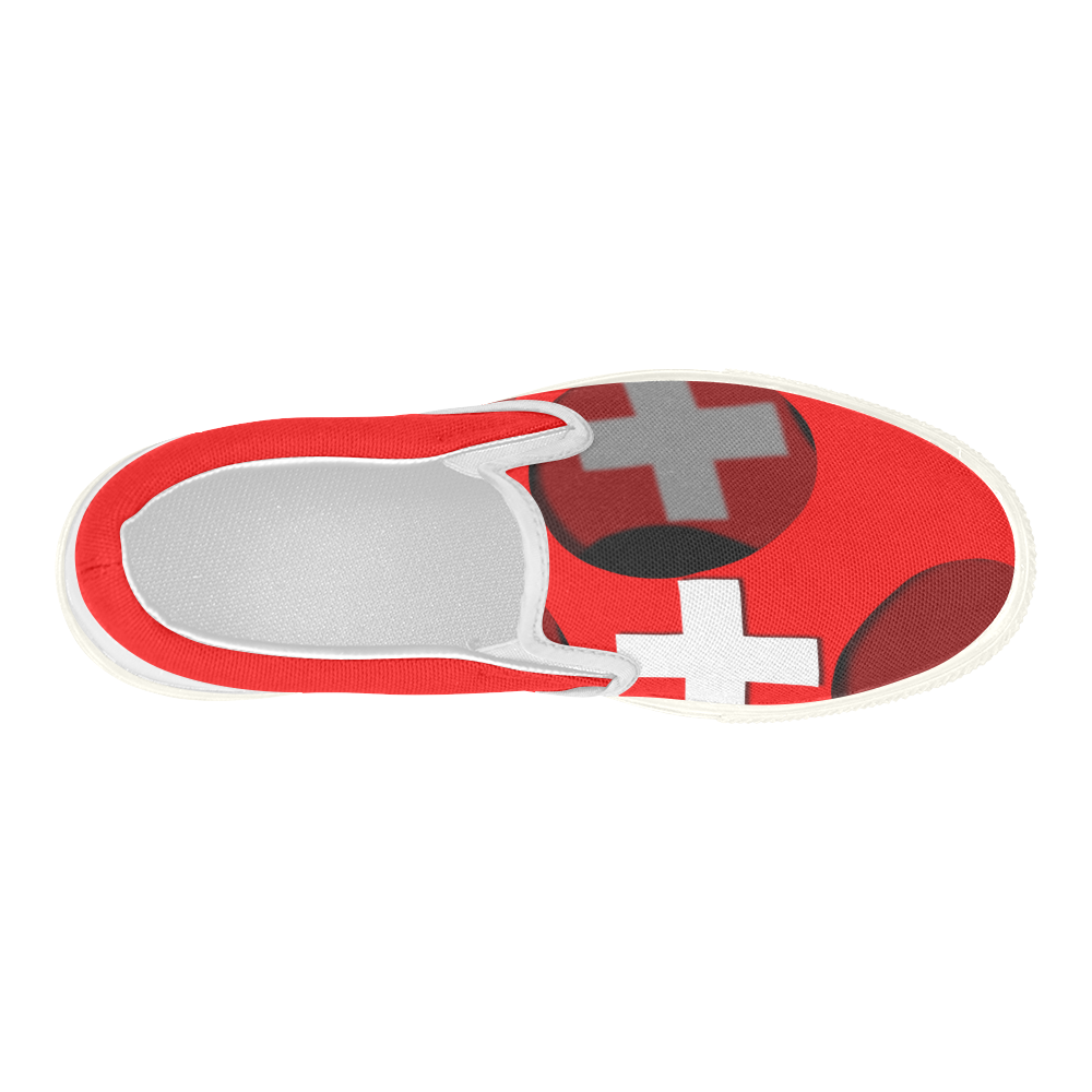 The Flag of Switzerland Women's Slip-on Canvas Shoes (Model 019)