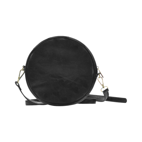Elegant black and silver damask Round Sling Bag (Model 1647)