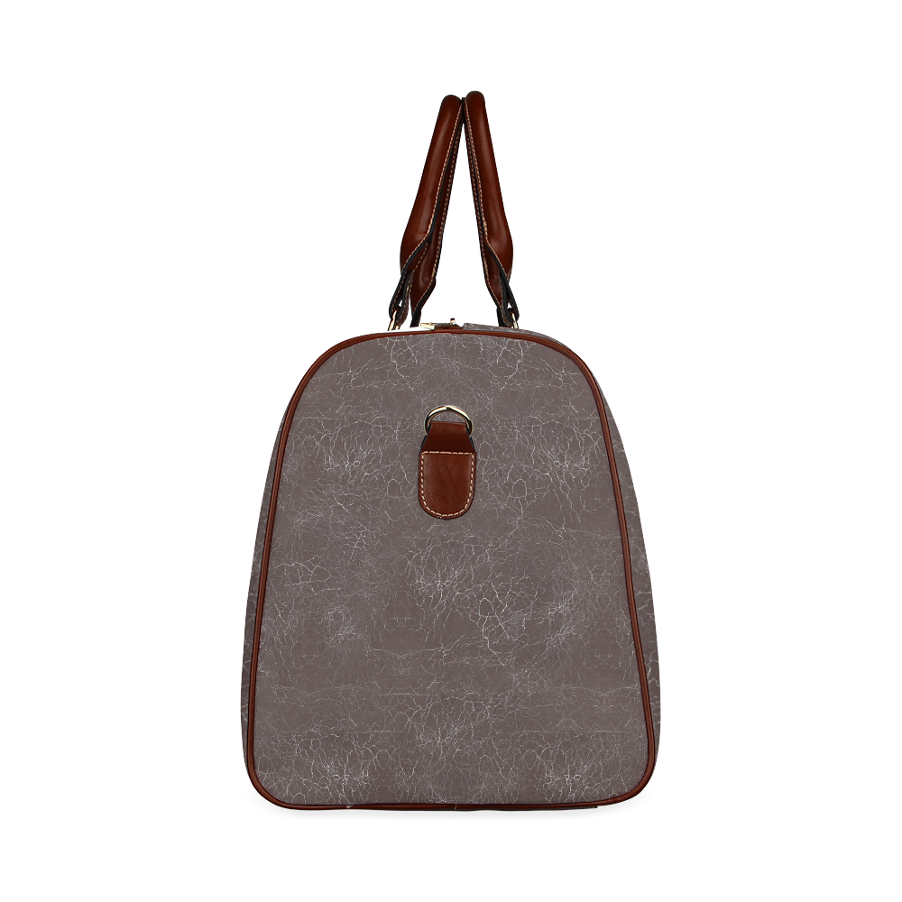Brown Crackling Pattern Waterproof Travel Bag/Large (Model 1639)