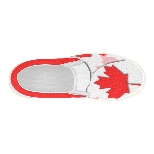 Flag of Canada Women's Slip-on Canvas Shoes (Model 019)