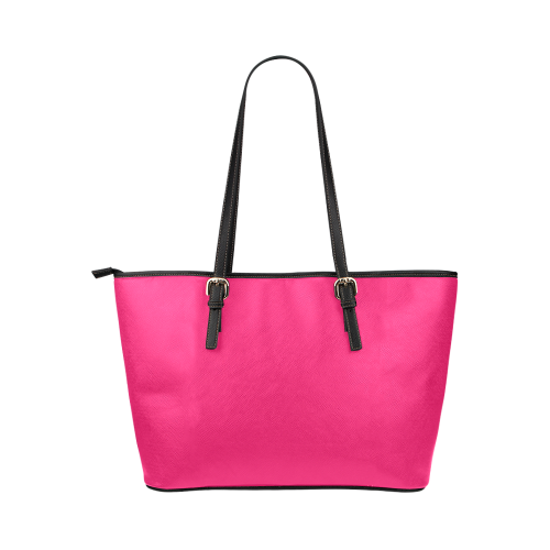 Cool Barney pink Leather Tote Bag/Large (Model 1651)