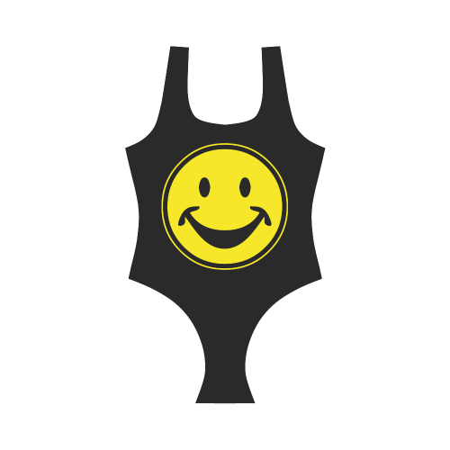 Funny yellow SMILEY for happy people Vest One Piece Swimsuit (Model S04)