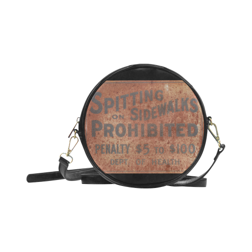 Spitting prohibited, penalty Round Sling Bag (Model 1647)
