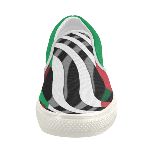 The Flag of Italy Women's Slip-on Canvas Shoes (Model 019)
