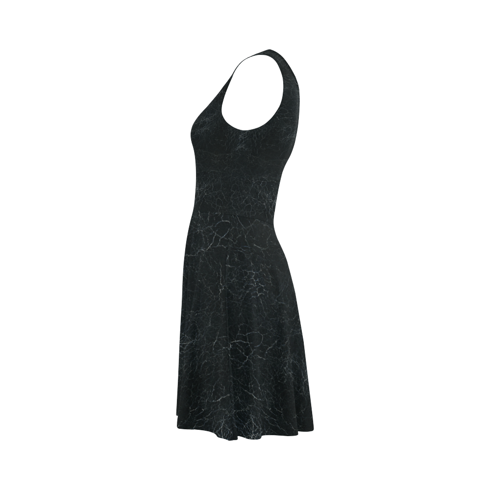 Black Crackling Pattern Atalanta Sundress (Model D04)