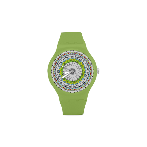 Mandala Kaleidoscope Star Dreamcatcher Unisex Round Rubber Sport Watch(Model 314)