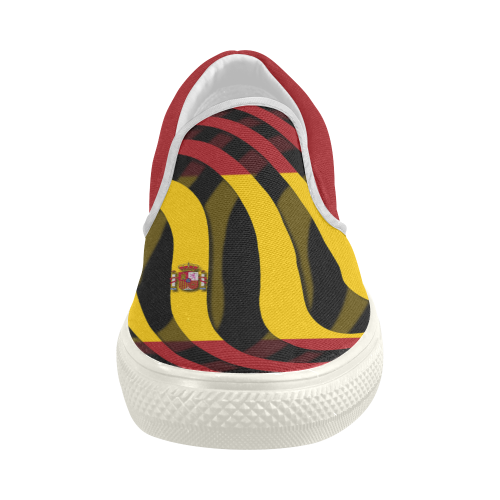 The Flag of Spain Women's Slip-on Canvas Shoes (Model 019)