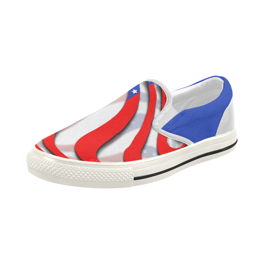 Flag of United States of America Women's Slip-on Canvas Shoes (Model 019)