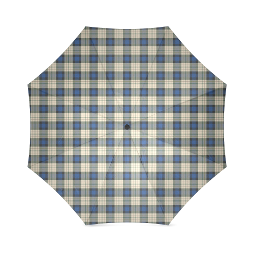 Classic Tartan Squares Fabric - blue beige Foldable Umbrella (Model U01)