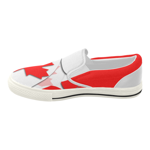 Flag of Canada Women's Slip-on Canvas Shoes (Model 019)