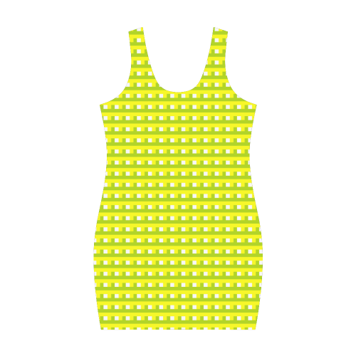 Woven in yellow and green Medea Vest Dress (Model D06)