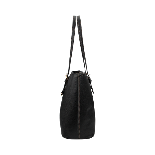 Cool Barney black Leather Tote Bag/Large (Model 1651)