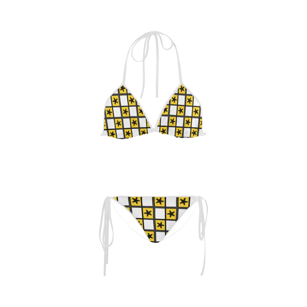 Stars in black and yellow Custom Bikini Swimsuit