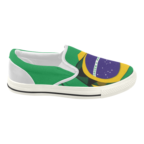 The Flag of Brazil Women's Slip-on Canvas Shoes (Model 019)