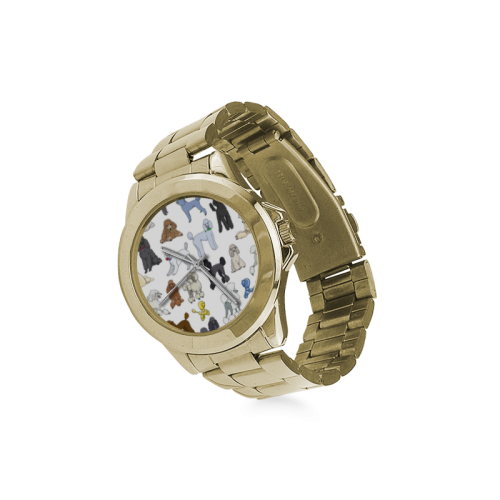 poodles white Custom Gilt Watch(Model 101)