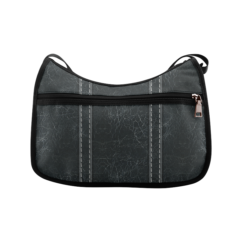 Black  Crackling With Stitching Crossbody Bags (Model 1616)