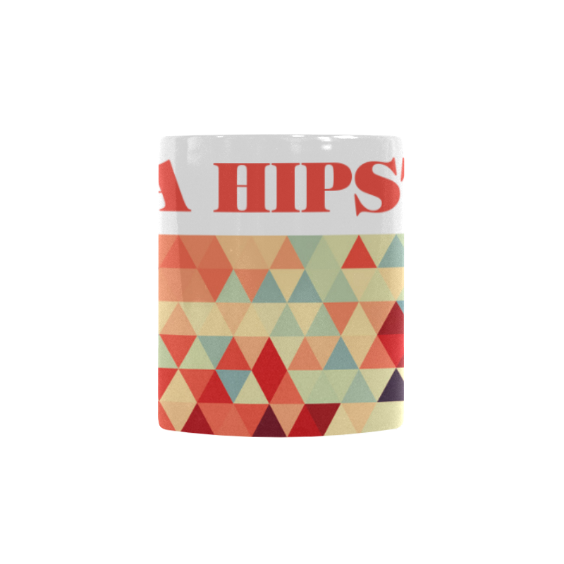 Modern Hipster TRINAGLES pattern red blue beige + I'M A HIPSTER Custom Morphing Mug