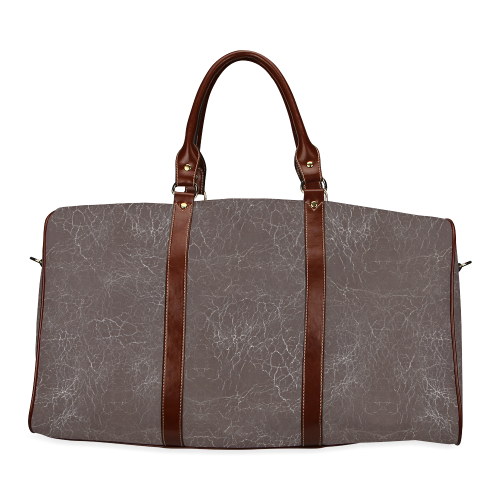 Brown Crackling Pattern Waterproof Travel Bag/Large (Model 1639)