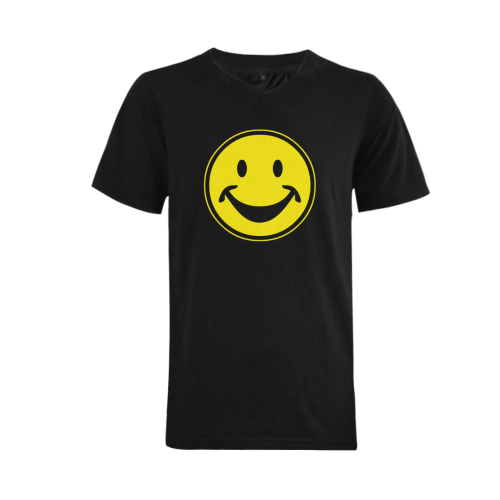 Funny yellow SMILEY for happy people Men's V-Neck T-shirt  Big Size(USA Size) (Model T10)