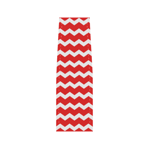 Modern Trendy Pastell Grey Red Zig Zag Pattern Chevron Saddle Bag/Small (Model 1649) Full Customization