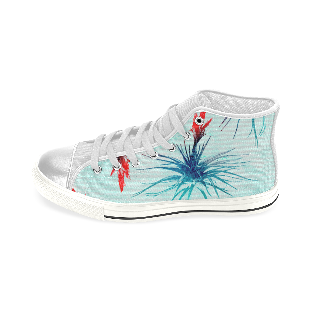 Tillandsia Flower Women's Classic High Top Canvas Shoes (Model 017)