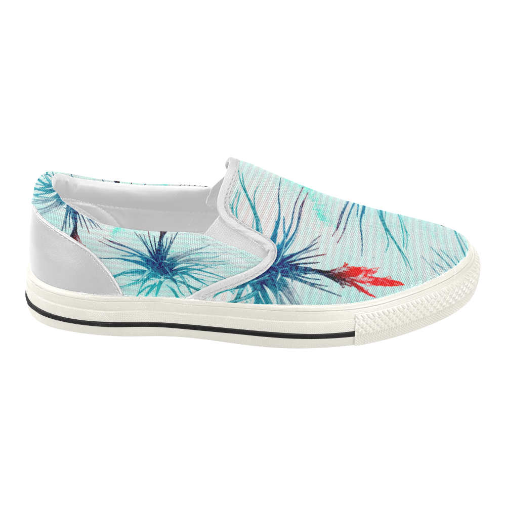 Tillandsia Flower Women's Slip-on Canvas Shoes (Model 019)