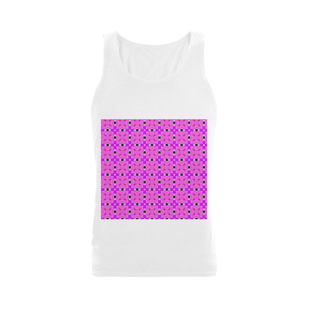 Circle Lattice of Floral Pink Violet Modern Quilt Men's Shoulder-Free Tank Top (Model T33)