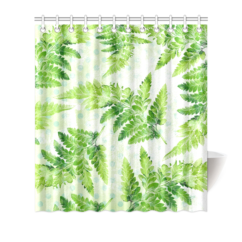 Green Fern Shower Curtain 66"x72"