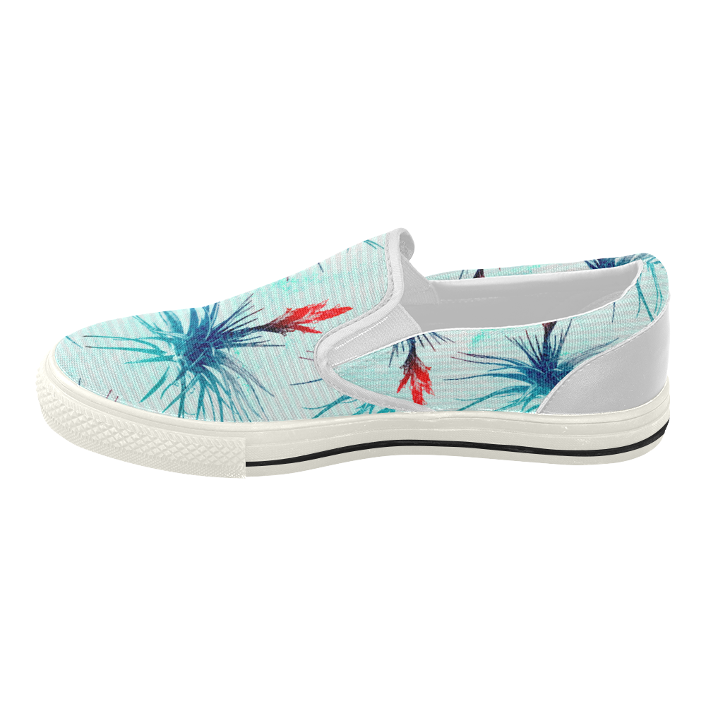 Tillandsia Flower Women's Slip-on Canvas Shoes (Model 019)